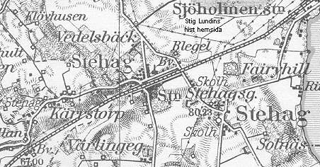 Karta över stehags geocachar